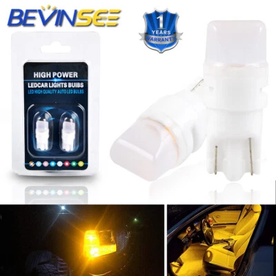 2x T10 194 168 W5W Jaune LED Feu de Plaque d'immatriculation indicateur Ampule - Photo 1/4