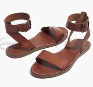 Madewell The Boardwalk Leather Ankle Strap Brown NWT Sz 7 - Picture 1 of 5