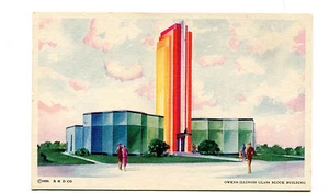 Vintage Postcard 1933 Chicago Worlds Fair Century of Progress OWENS GLASS BLOCK - Picture 1 of 1