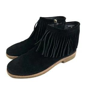 Botines Kate Spade Betsie 8 Too de gamuza con flecos negros para mujer con cremallera - Imagen 1 de 14