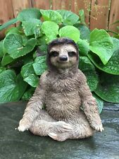 Sloth Sleepy Figurine Resting in Lotus Pose / Statue Lawn Fountain Figurine Indo