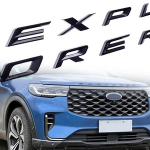 Gloss Black Front Hood Emblem For 20-22 Explorer Letter Sport Replace Sticker - Picture 1 of 3