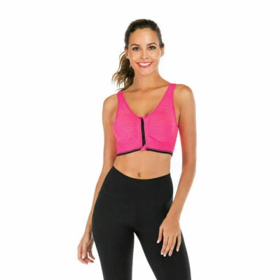 Sujetador deportivo para mujer con cremallera frontal de alto impacto yoga almohadillas extraíbles forma uso Prendas para el torso Nuevo Foto 1 de 4