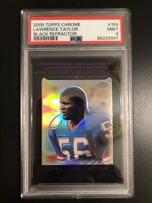 2005 Topps Chrome LAWRENCE TAYLOR BLACK REFRACTOR #’d /100 PSA 9 Freshly Graded - Image 1 of 2