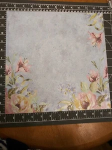 K&Co 12" Libro de recortes Papel 5p Lámina en relieve Acuarela Ramo Azul Flor Jardín - Imagen 1 de 3