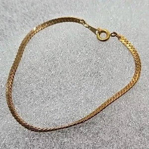 Bellissimo Bracciale Vintage Corea Tono Rame Spina di Pesce 7" ~ NOS - Foto 1 di 5