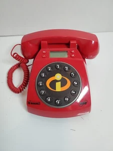 Untested Disney Pixar The Incredibles Red SBC Corded Telephone -No Power Adapter - Picture 1 of 11