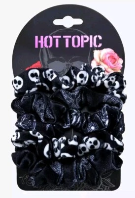 Halloween Exclusive Skeleton Skull And Celestial Print Velet Scrunchies 5Pcs Set - Image 1 of 4