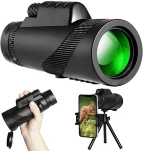 Powerful 80X100 HD Monocular Telescope Long Range Zoom With Tripod Phone Clip - Picture 1 of 15
