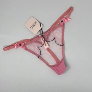 Agent Provocateur Lorna Pink Black Thong AP4 Large NWT - Picture 1 of 12