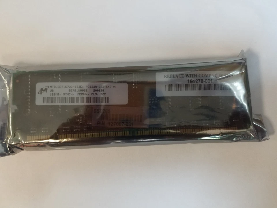 Micron Mt9lsdt1672g-133b1 SDRAM 128mb  ECC 133mhz RAM Memory 127007-031 - Image 1 of 1