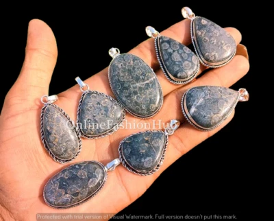 Compra lote de joyas colgantes enchapados en plata de ley 925 con piedras preciosas naturales de marcasita Foto 1 de 3