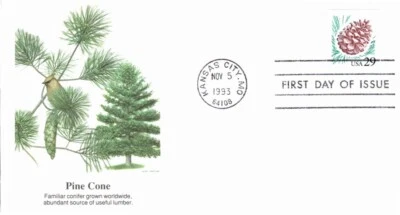 FLEETWOOD - PINE CONE NOV 5 1993 KANSAS CITY MO FIRST DAY COVER (FDC) BX8 - Image 1 of 2