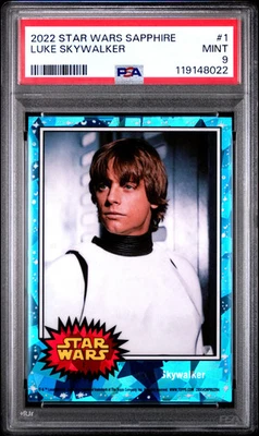 2022 Topps Chrome Star Wars Sapphire #1 Luke Skywalker PSA 9 Mint 119148022 - Image 1 of 2