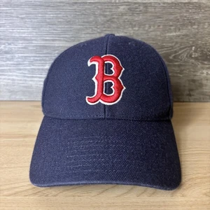 Boston Red Sox Hat Cap Strap Back Mens Navy Blue MLB Baseball Wool Twins 90s - Picture 1 of 10