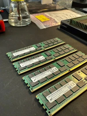 LOT 4x 32gb PC4-2400 Micron 128gb RDIMM ECC Kit DDR4 Server RAM - Image 1 of 4