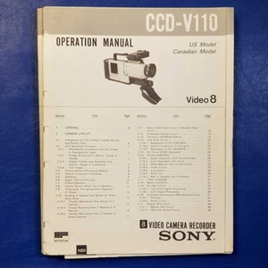 Sony CCD-V110 Service Manual Original Paper OEM Repair Guide - USA - Bild 1 von 10