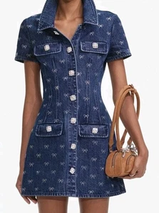 Self-Portrait Dress S 8 sparkling Jeans - Picture 1 of 3