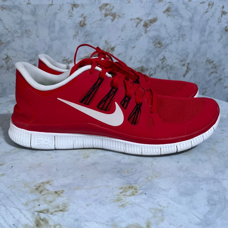 Nike Free 5.0 Men's Size 12 Running Shoes Red White Athletic Trainer Sneakers - Image 1 of 4