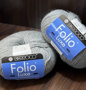 Berroco FOLIO Yarn GREY 4606 Alpaca/Rayon/Acrylic 50gr / 219yds ea. Set of 2 - Picture 1 of 8