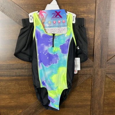 ZeroXposur молодежи девочек 2 ПК плавать комплект серы девочек размер M 10-12 костюм с шортами - Изображение 1 из 4