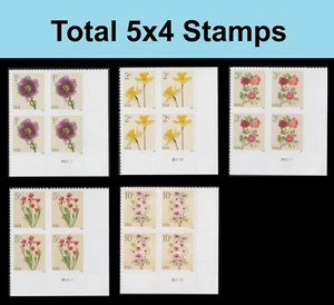 US 5897-5901 Flowers plate block LR 4x5 MNH 2024 - Picture 1 of 1