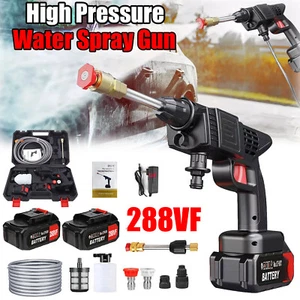 Portable Cordless Electric High Pressure Water Spray Car Gun Washer Cleaner Yard - Picture 1 of 14