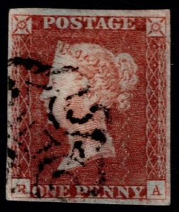 1841 1d Pale Red-Brown Black Pl 2 RA 4m Plate Wear Faint R MX FU Cat.£325.00 - Picture 1 of 1