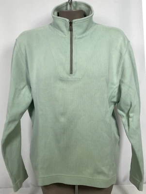 Tommy Bahama 1/4 Zip Pullover Fleece Green Sweatshirt Women's LARGE - Image 1 of 4