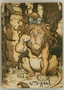 Tarjeta coleccionable de arte firmada por Lost Worlds por William Stout #54 ~ Mago de Oz / León - Imagen 1 de 2