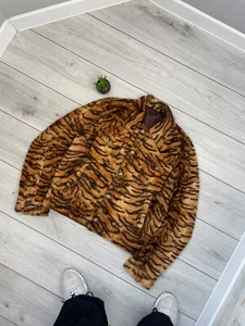 Very Rare Versus Gianni Versace Jacket Faux Fur Button Up Mens Size M - Picture 1 of 20