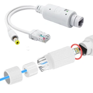 48V To 12V POE Spliters Adapters Waterproof Ethernet Adapters Cable 10/100Mbps - Afbeelding 1 van 12