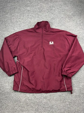 University of Montana Grizzlies Windbreaker Jacket Men's 2XL Maroon 1/4 Zip Cover