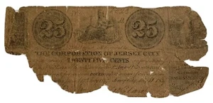 1857 The Corporation of Jersey City 25 Cent Schein - Bild 1 von 5