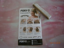 (1) ONE PONY-O Hair Tie Band Clip NEW! ** Sandy Beach w/White Lace **    