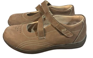 DREW~ORCHID Mary Jane Orthopedic Diabetic Z-Strap Shoes~Brown Leather~7.5 WIDE - Bild 1 von 8