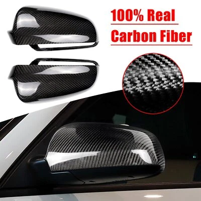 Tapa de carcasa de espejo retrovisor de fibra de carbono real para Audi B7 A3 A4 RS4 A6 2004 2005-2008 Foto 1 de 4