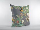 Green Gray Garden Decorative Suede Throw Pillow Soft Cushion Headrest 18