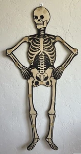 Halloween 51" Jointed Skeleton Die Cut Door & Wall Decoration Vintage 1960s READ - Picture 1 of 19