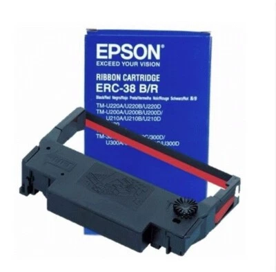 8 PACK - Genuine OEM Epson ERC-38 B/R Ink Ribbons, Black/Red C43S015376 - Image 1 of 2