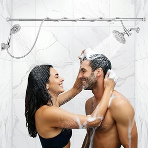 Dual Shower Head for Couples High Pressure Adjustable Handheld/Rain Shower Heads - Picture 1 of 6