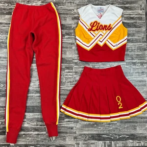 Y2K Vintage High School Lions Cheerleader 3 Stück Uniform Gr. 9 Made in USA - Bild 1 von 22