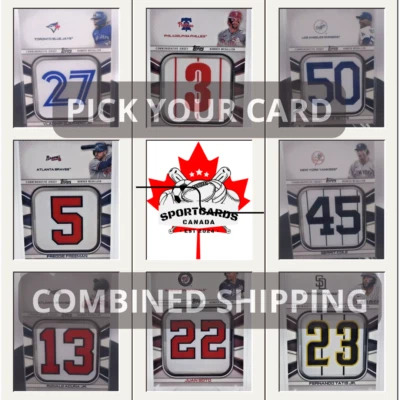 TOPPS 2022 - PLAYER JERSEY NUMBER MEDALLION CARD COMMENORATIVE- PICK YOUR CARD - Image 1 of 2