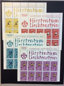 BroadviewStamps Liechtenstein #492-95 Partial inscription sheets. MNH F-VF. - Picture 1 of 6