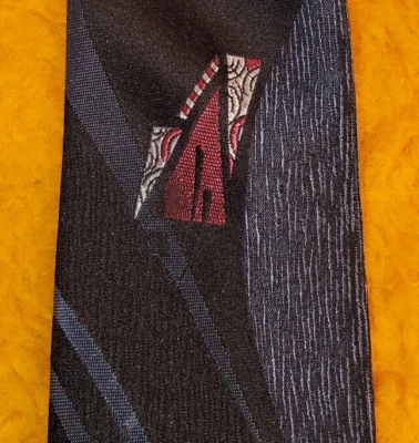 1980s VINTAGE SKINNY ~ MENS TIE ~ STRINGBEANS ~ POP AVANT GARDE NEW WAVE ~ 53" - Image 1 of 3