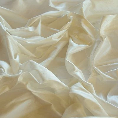 Ivory Dupioni Silk, 100% Silk Fabric, 44"/54" Wide, By The Yard (S-102) - Image 1 of 4