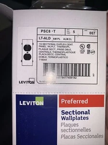 Leviton Sectional Outlet Wall Plate Center Lt Almond PSC8-T 5 Pack - Picture 1 of 2