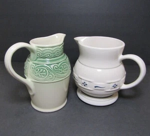 2 jarras artesanales americanas grandes tejidas clásicas azul hiedra verde - Imagen 1 de 10