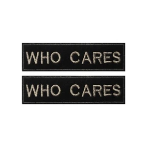 Who Cares Patch Embroidered Iron-On Sarcasm | Sew-On | Emblem Applique Badge Pin - Picture 1 of 7