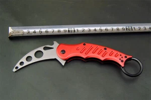 Aluminum Handle Trainer Training Knife Folding Saber New Karambit Metal Blade - Picture 1 of 16